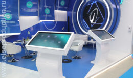 Застройка выставочного стенда и создание видеоконтента для АО «ГЛОНАСС» на выставке «Транспорт России — 2021» (ноябрь 2021, Гостиный Двор, Москва)