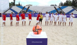 100 дней до старта — презентация официального мяча Чемпионата мира по пляжному футболу 2021 и «Матч всех звезд» (май 2021, Стадион пляжных видов спорта во Водном стадионе «Динамо»)