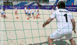 100 дней до старта — презентация официального мяча Чемпионата мира по пляжному футболу 2021 и «Матч всех звезд» (май 2021, Стадион пляжных видов спорта во Водном стадионе «Динамо»)